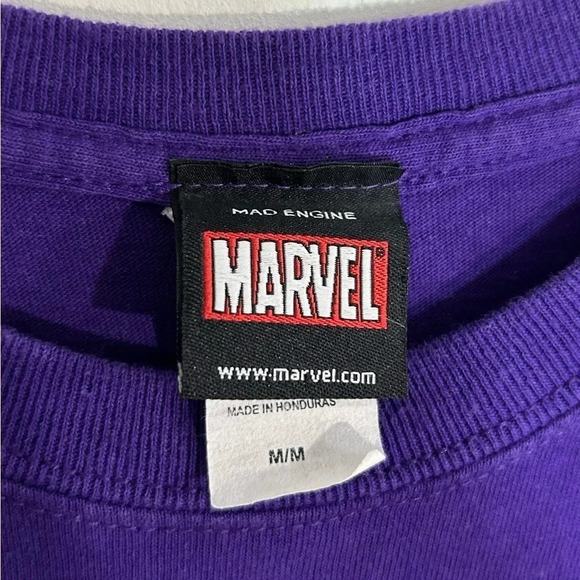 Mad Engine Captain America Marvel Purple Shirt Mens Size M - Picture 3 of 3